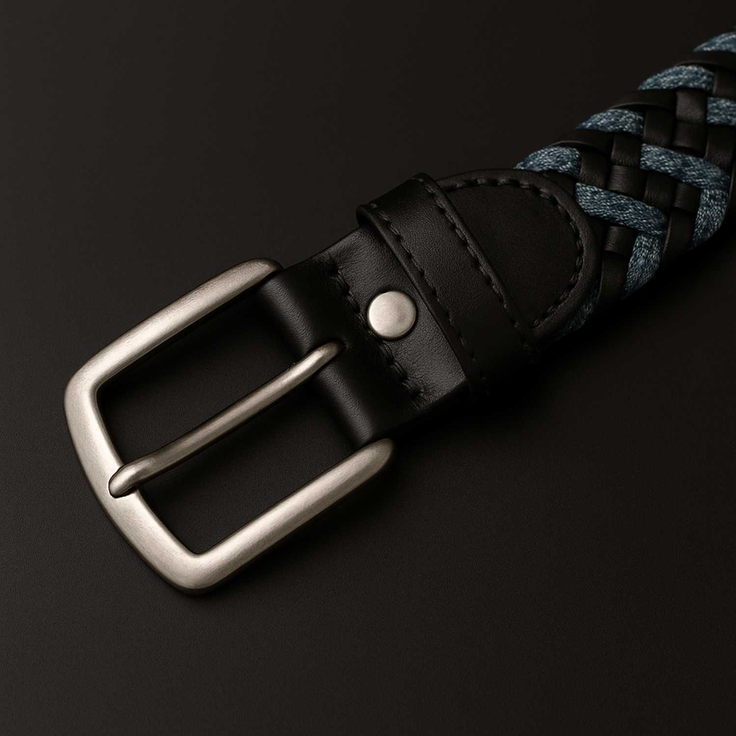 Cintura Da Uomo Luxury Vero Cuoio Intrecciato - immagine 8