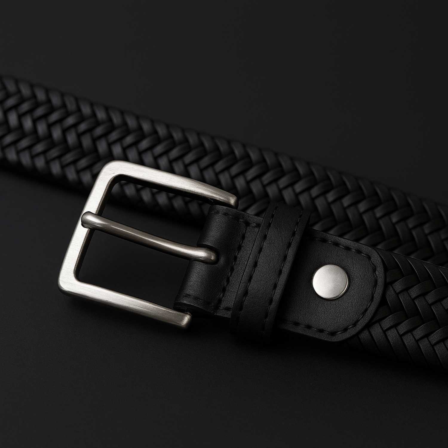 Cintura Da Uomo Luxury Vero Cuoio Intrecciato - immagine 2