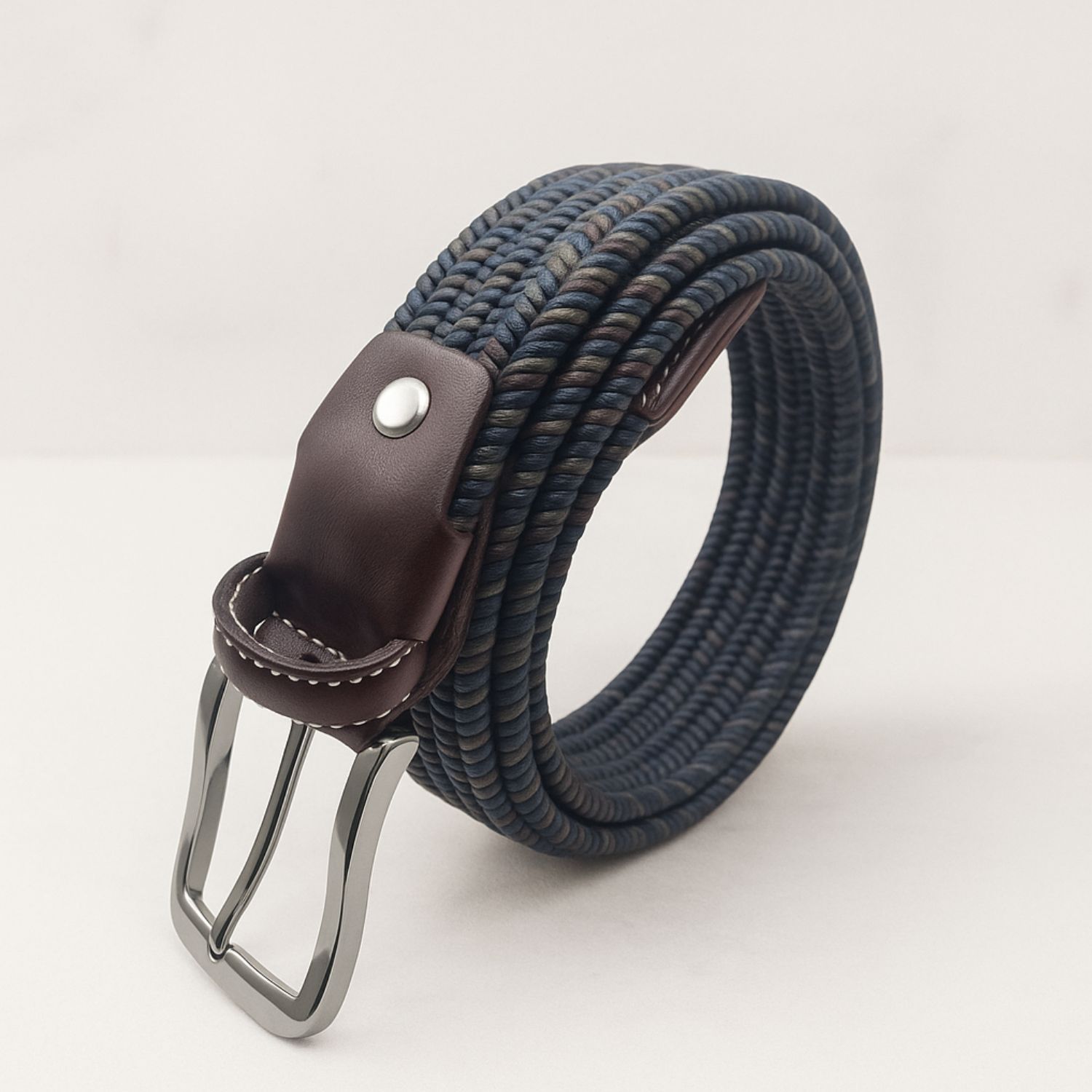 Cintura Da Uomo Luxury Vero Cuoio Intrecciato - immagine 11